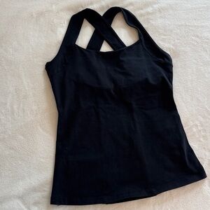 Black Cross-Back Workout Tank Top - Women
